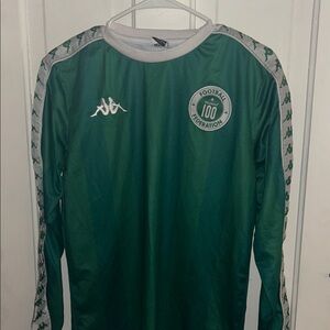 Kappa X Heineken Green Long Sleeve Football Jersey with White Trim